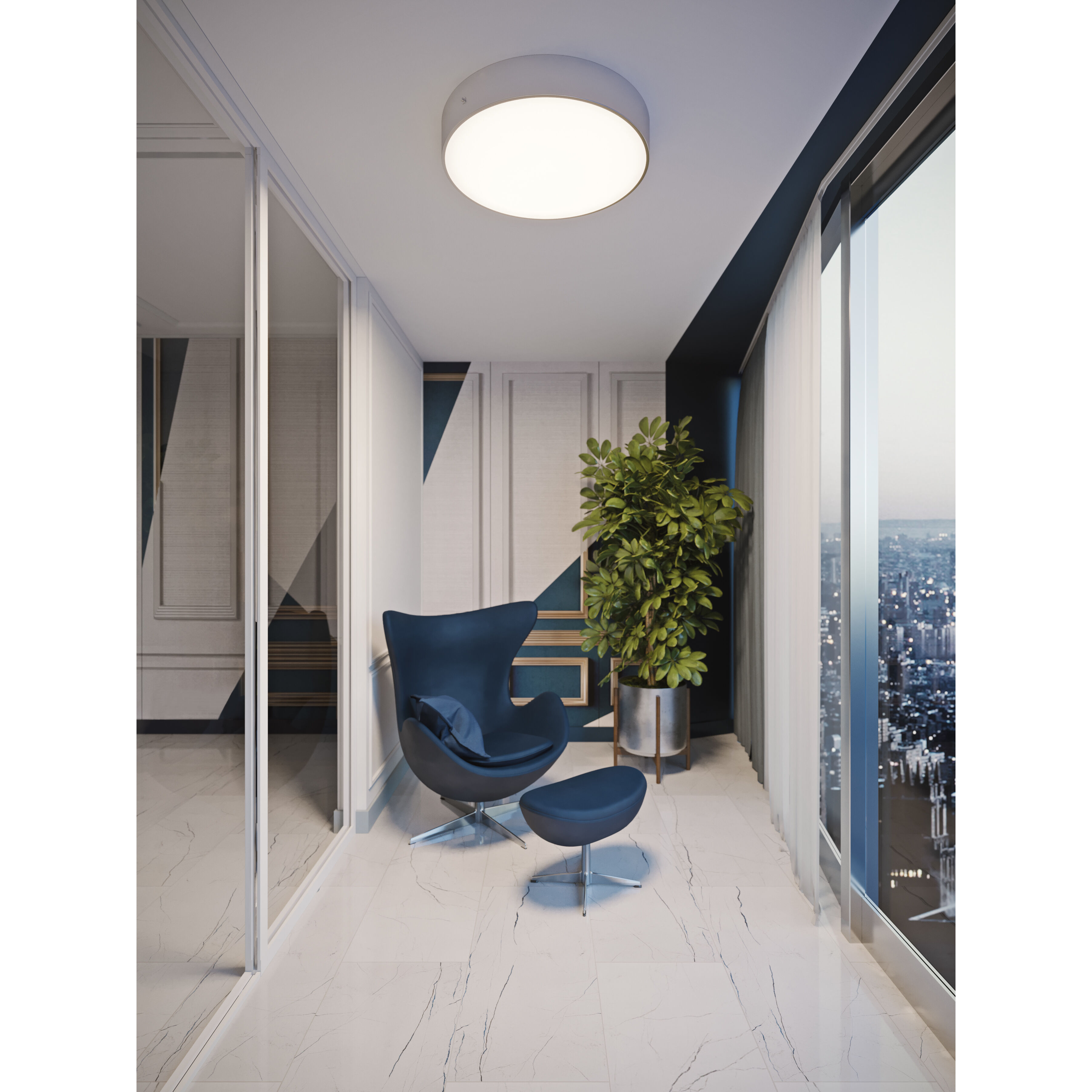 Bailey LED 30 inch Satin Nickel Flush Mount Ceiling Light