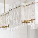 Othello 8 Light 47 inch Aged Brass Linear Chandelier Ceiling Light