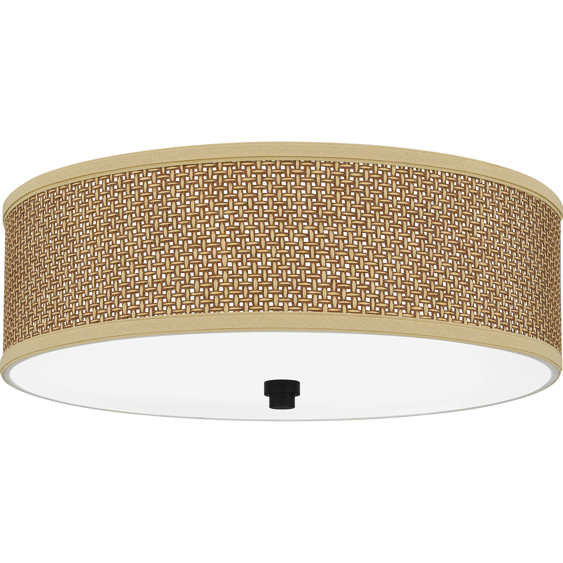 Zen 3 Light 17 inch Mystic Black Flush Mount Ceiling Light, Naturals