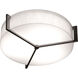 Apex 1 Light 17 inch Espresso Flush Mount Ceiling Light in Linen White