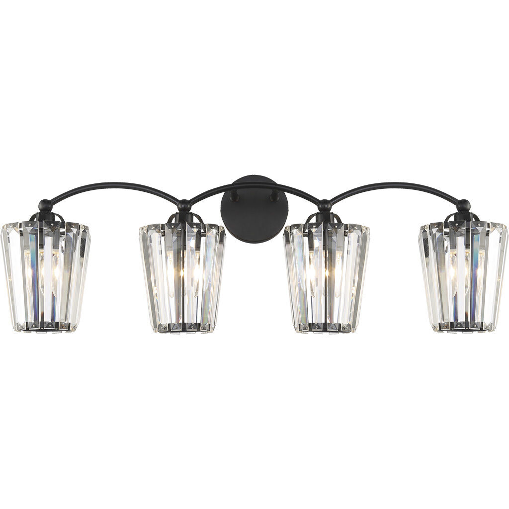 Natalia 4 Light 33.75 inch Black Vanity Light Wall Light