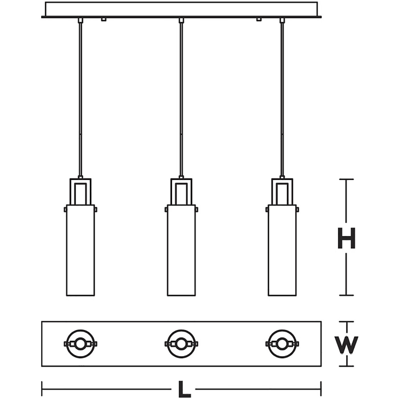 Houston Linear Pendant Ceiling Light in Black