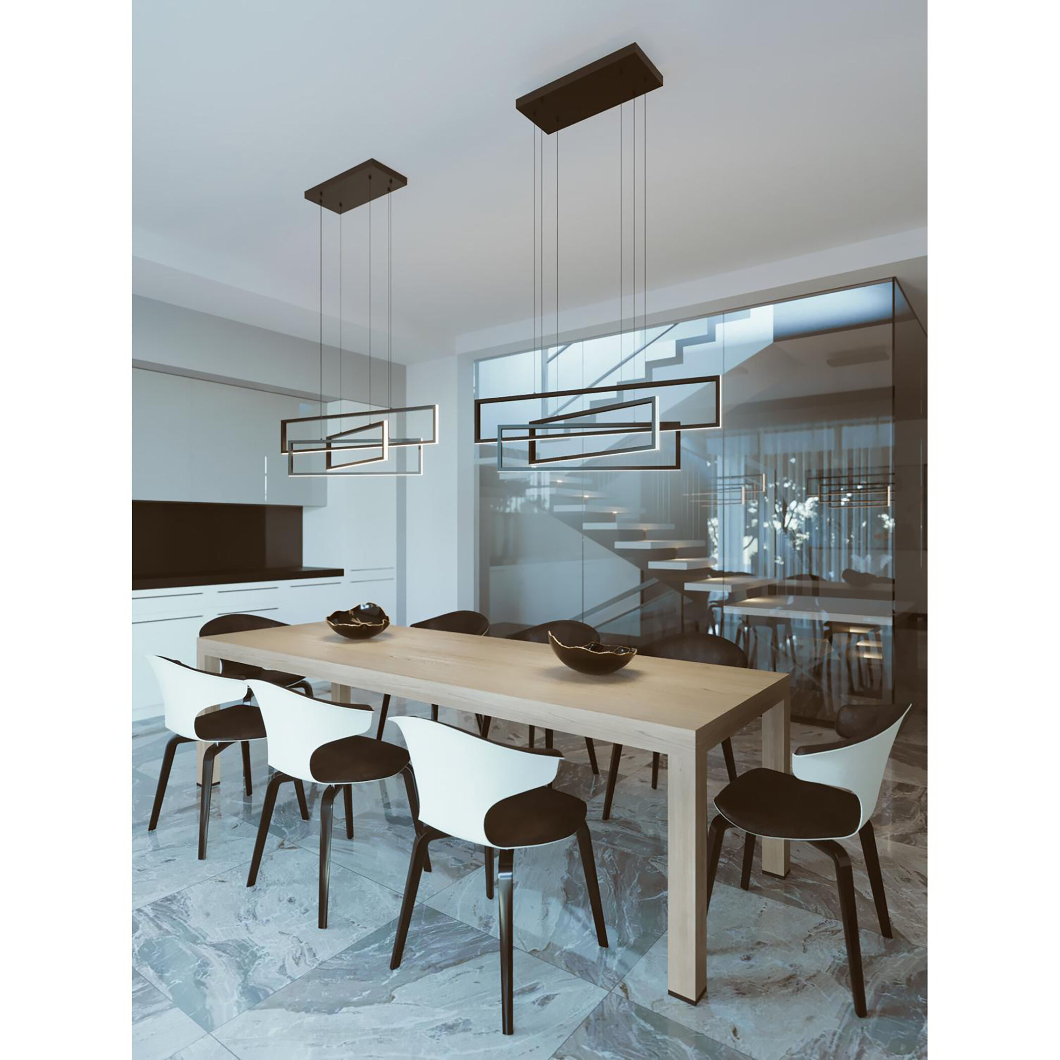 Cole 3 Light 39 inch Satin Nickel Linear Pendant Ceiling Light