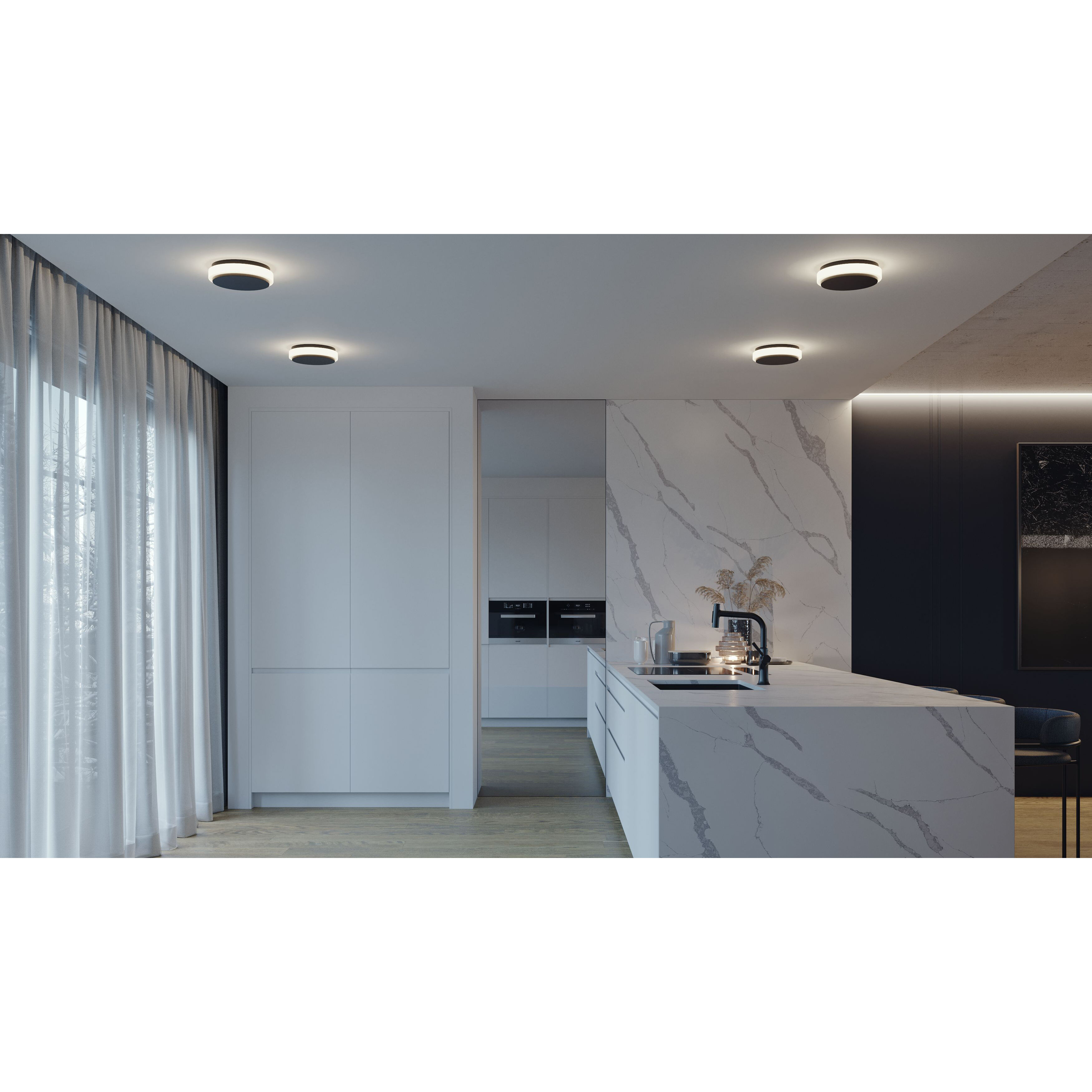 Eris LED 10 inch Black Flush Mount Ceiling Light