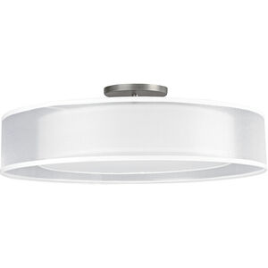 Cortez LED 18 inch Satin Nickel Semi-Flush Mount Ceiling Light
