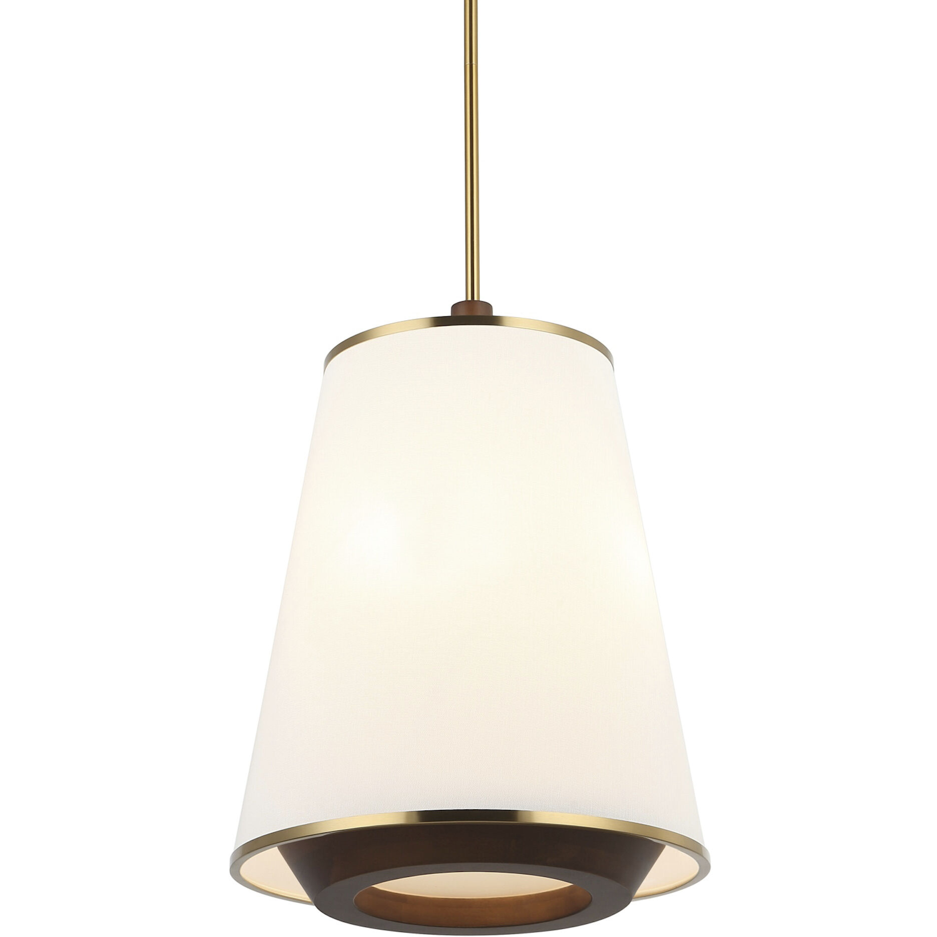 Desert Flyer 3 Light 16 inch Satin Brass with Medium Walnut Foyer Pendant Ceiling Light