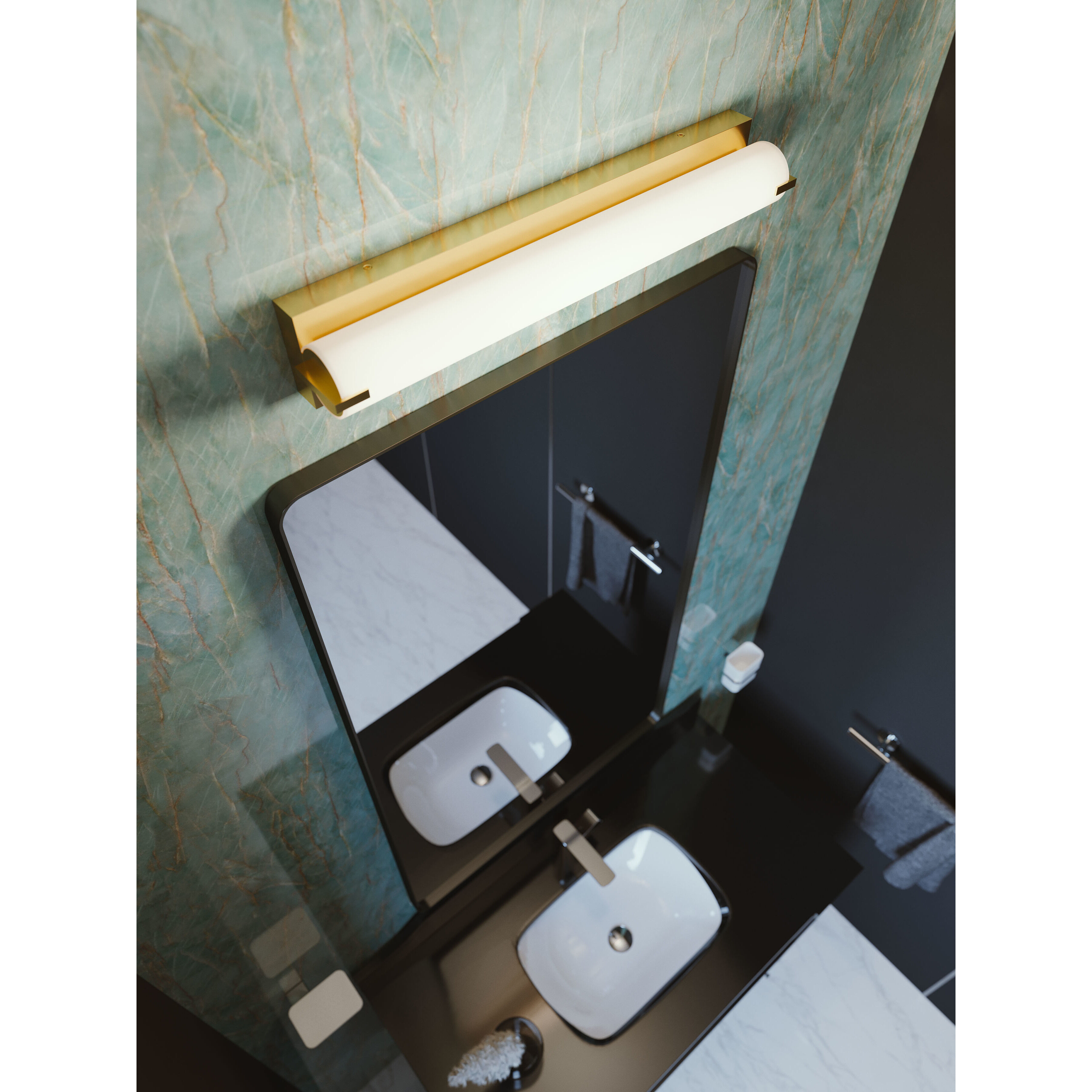 Axel LED 36.75 inch Satin Brass Bath Vanity Wall Light