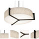 Apex 3 Light 17 inch Satin Nickel Pendant Ceiling Light in Jute and Espresso