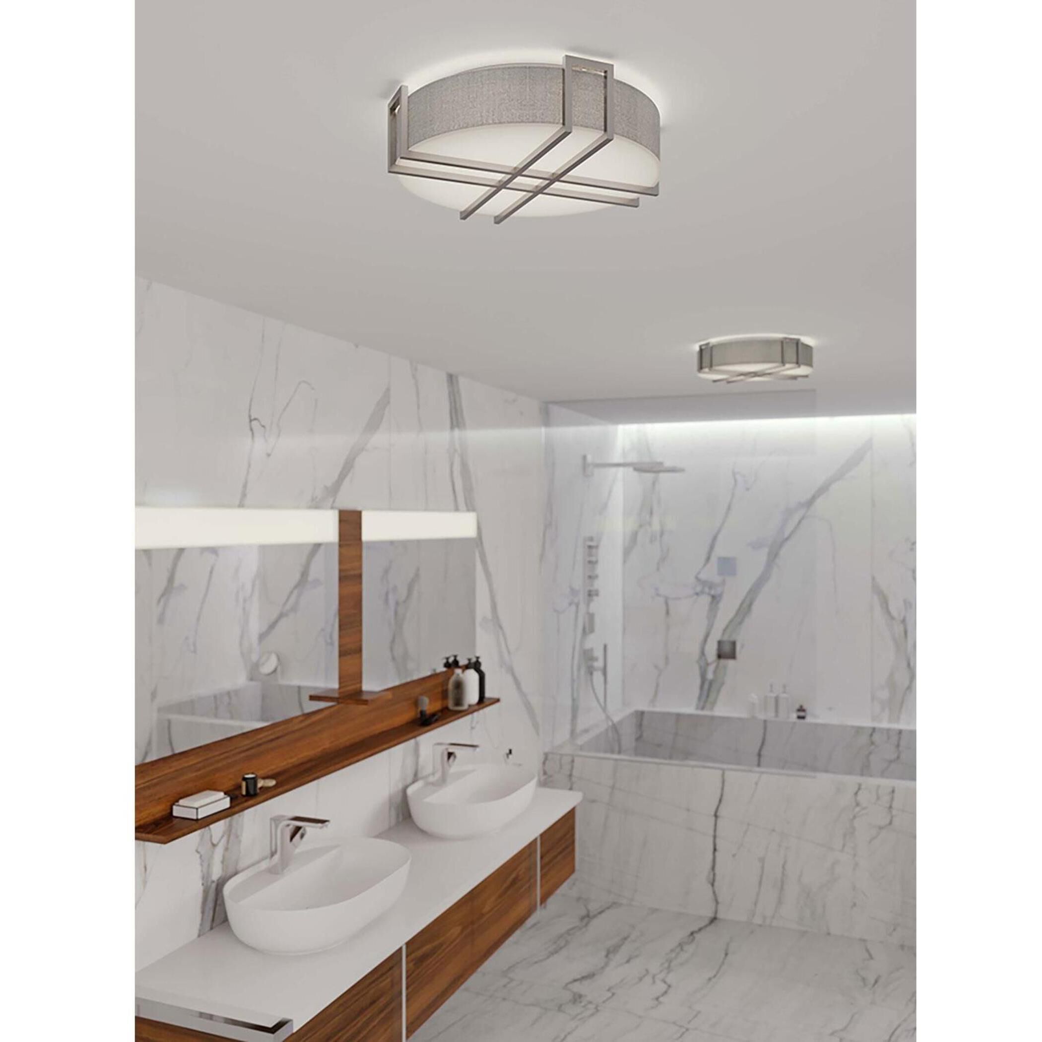 Lambert LED 16 inch Satin Nickel Flush Mount Ceiling Light