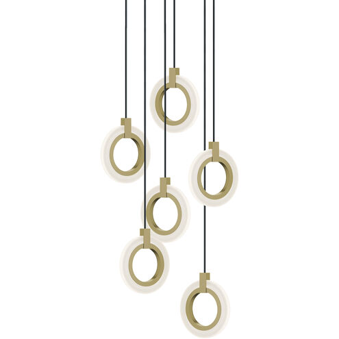 Halo LED 18 inch Light Antique Brass Multi-light Pendant Ceiling Light