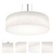 Anton 3 Light 24 inch Satin Nickel Pendant Ceiling Light in Linen White, Incandescent