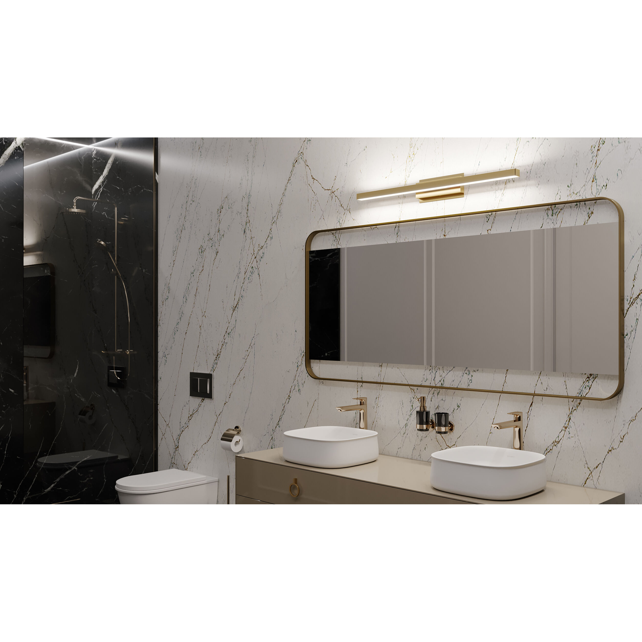 Brock LED 24 inch Satin Brass Vanity Light Wall Light