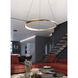 Oberon LED 40 inch Light Antique Brass Pendant Ceiling Light