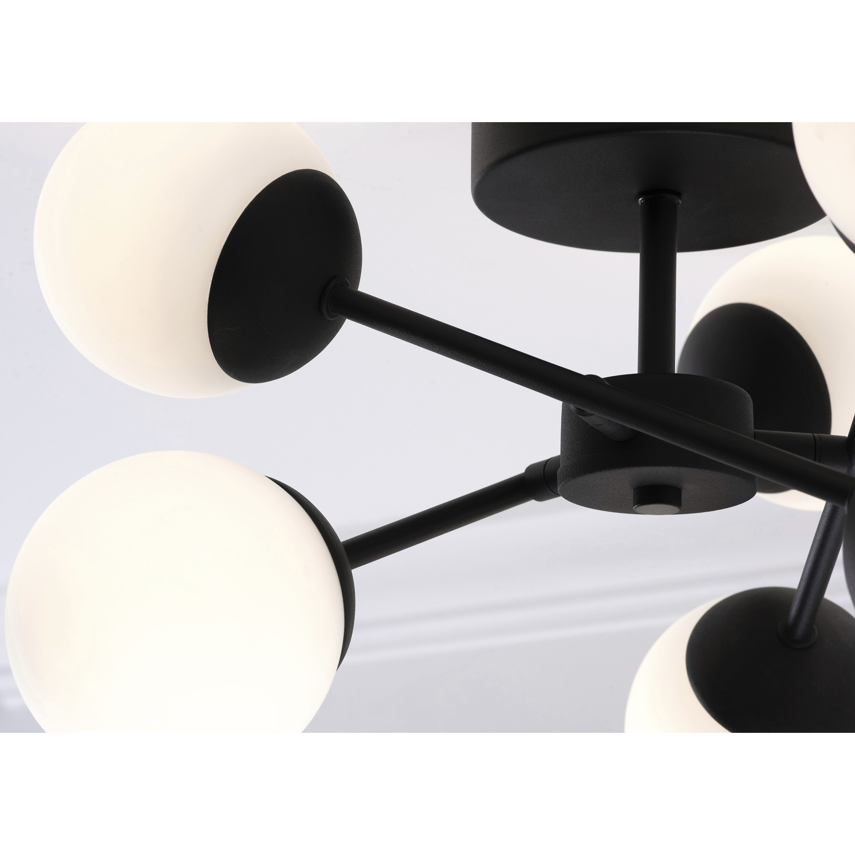 Pearl 5 Light 15.86 inch Black Semi-Flush Mount Ceiling Light