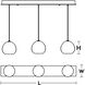 Cleo 3 Light 36 inch White Multi Pendant Ceiling Light