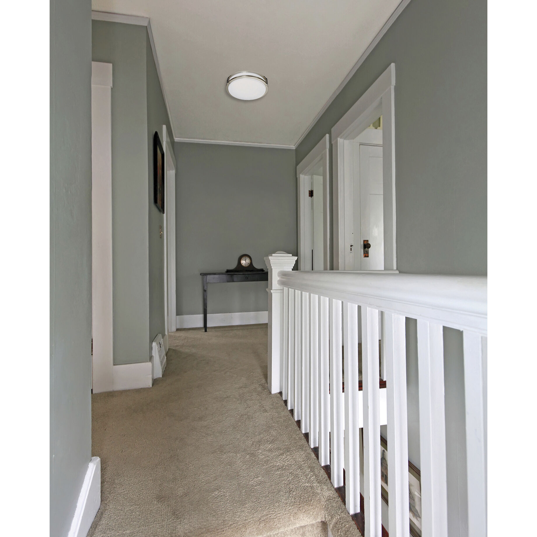 Carlisle LED 12 inch Satin Nickel Flush Mount Ceiling Light