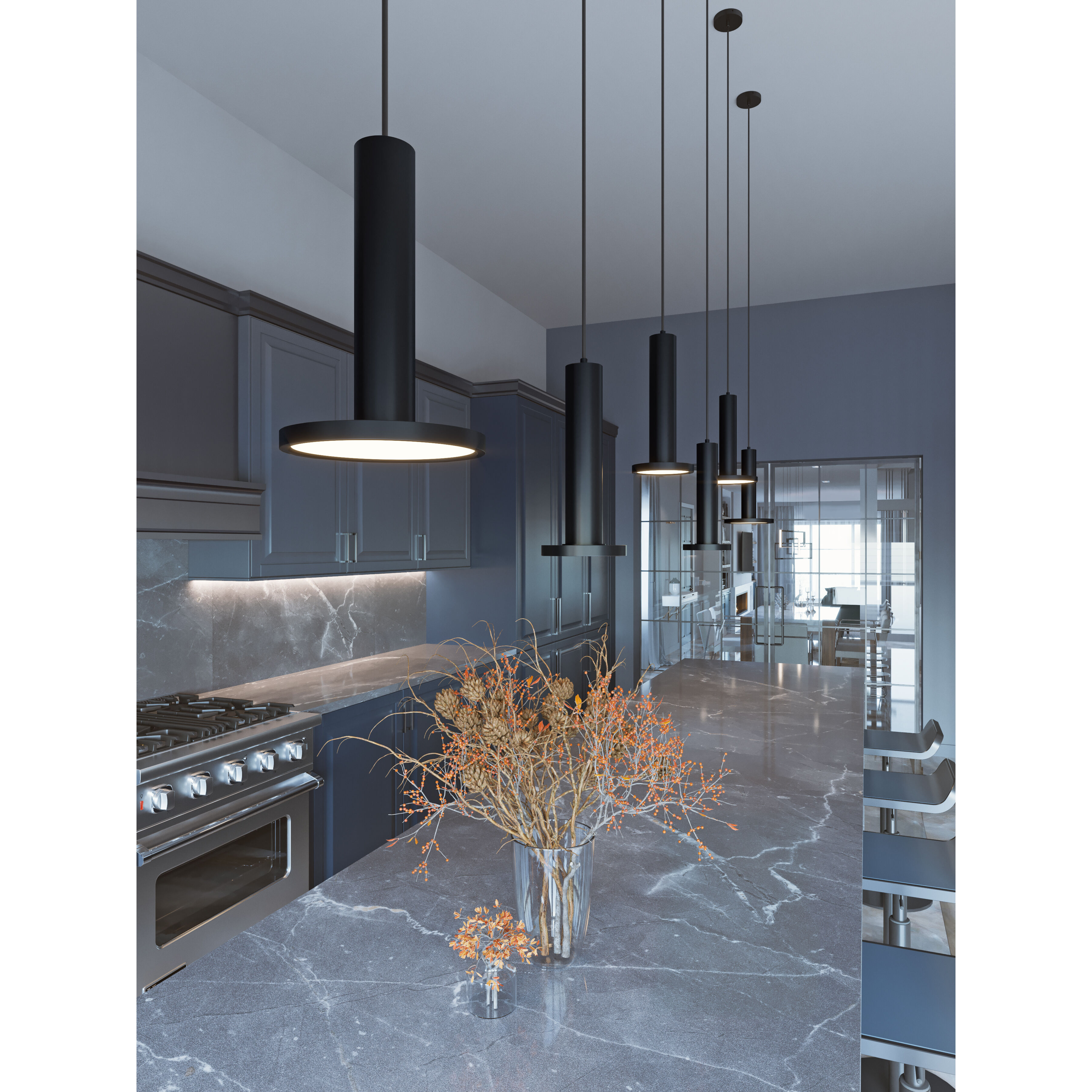 Luna Pendant Ceiling Light in Black