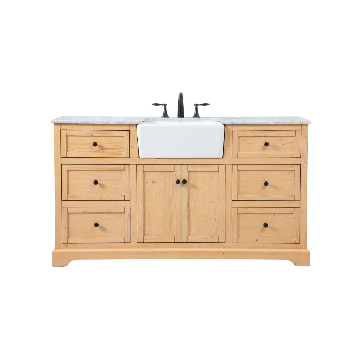 Franklin 60 X 22 X 34.75 inch Natural Wood Bathroom Vanity Cabinet