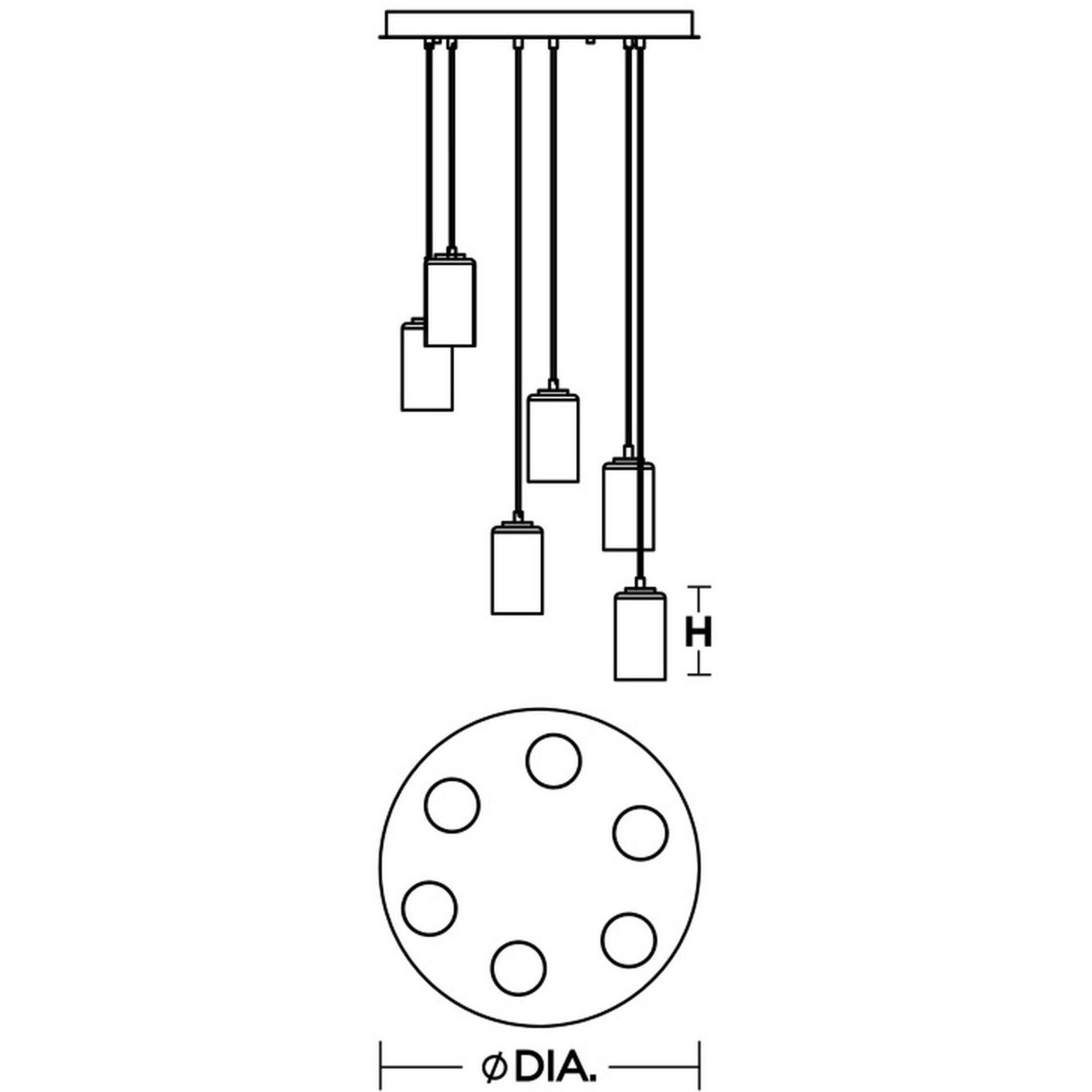 Leo 6 Light 24 inch Black Pendant Ceiling Light