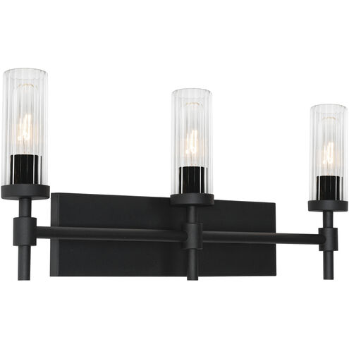 Huntington 3 Light 24 inch Black Vanity Light Wall Light