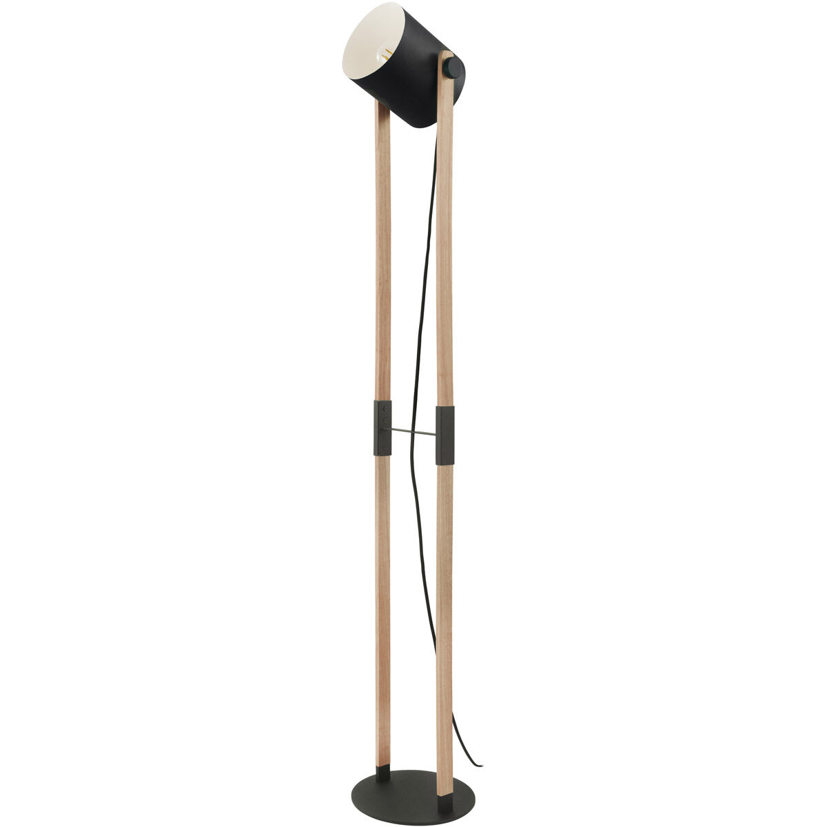 Hornwood 55.08 inch 40 watt Black and Natural Floor Lamp Portable Light