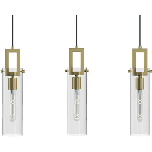 Houston Linear Pendant Ceiling Light in Light Antique Brass