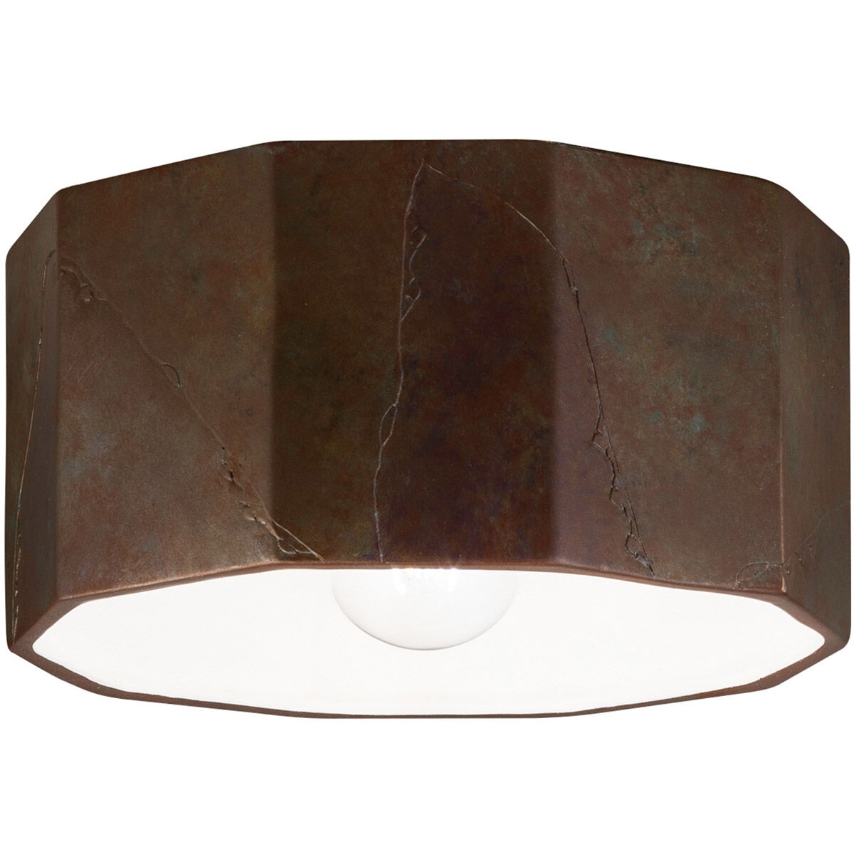 Radiance Collection 1 Light 12.25 inch Real Rust Flush-Mount Ceiling Light