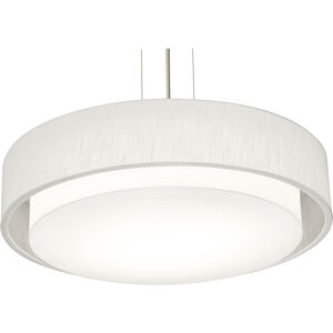 Sanibel 3 Light 23.25 inch Satin Nickel Pendant Ceiling Light in Linen White