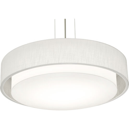 Sanibel 3 Light 23.25 inch Satin Nickel Pendant Ceiling Light in Linen White