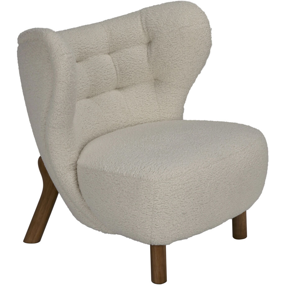 Boggio Dark Walnut and Off White Fabric Occasional Chair