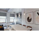 Hermosa 3 Light 41 inch Satin Nickel Linear Pendant Ceiling Light in Aqua