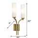 Ellington 2 Light 10 inch Light Antique Brass Wall Sconce Wall Light