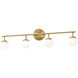 Pearl 4 Light 32 inch Satin Brass Vanity Light Wall Light