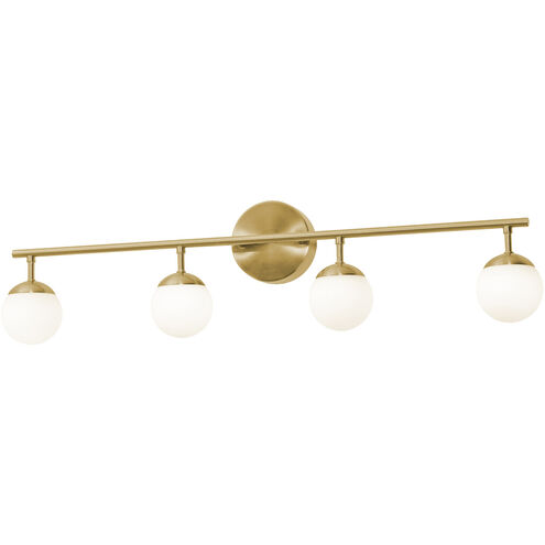 Pearl 4 Light 32 inch Satin Brass Vanity Light Wall Light