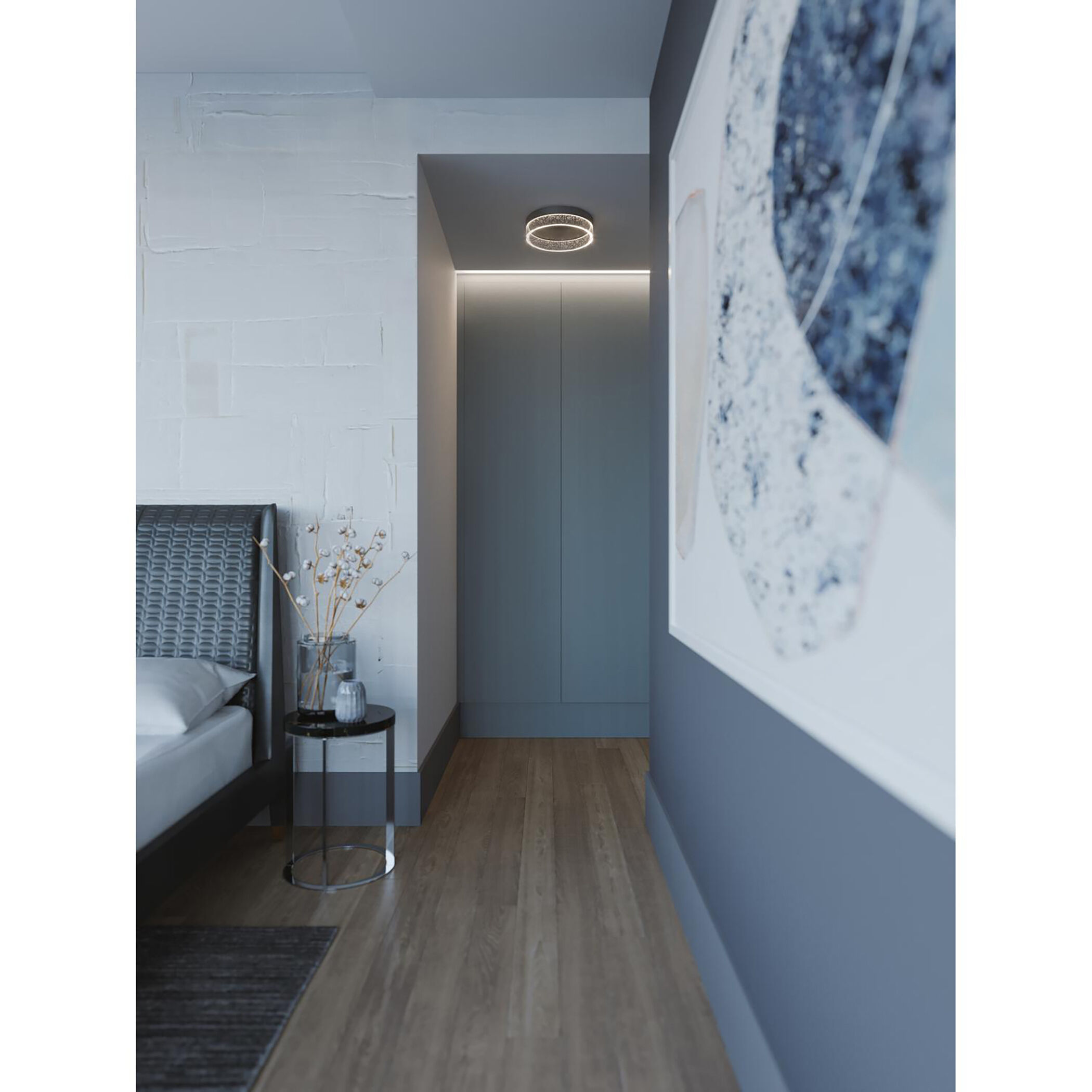 Maggie LED 12 inch Satin Nickel Flush Mount Ceiling Light