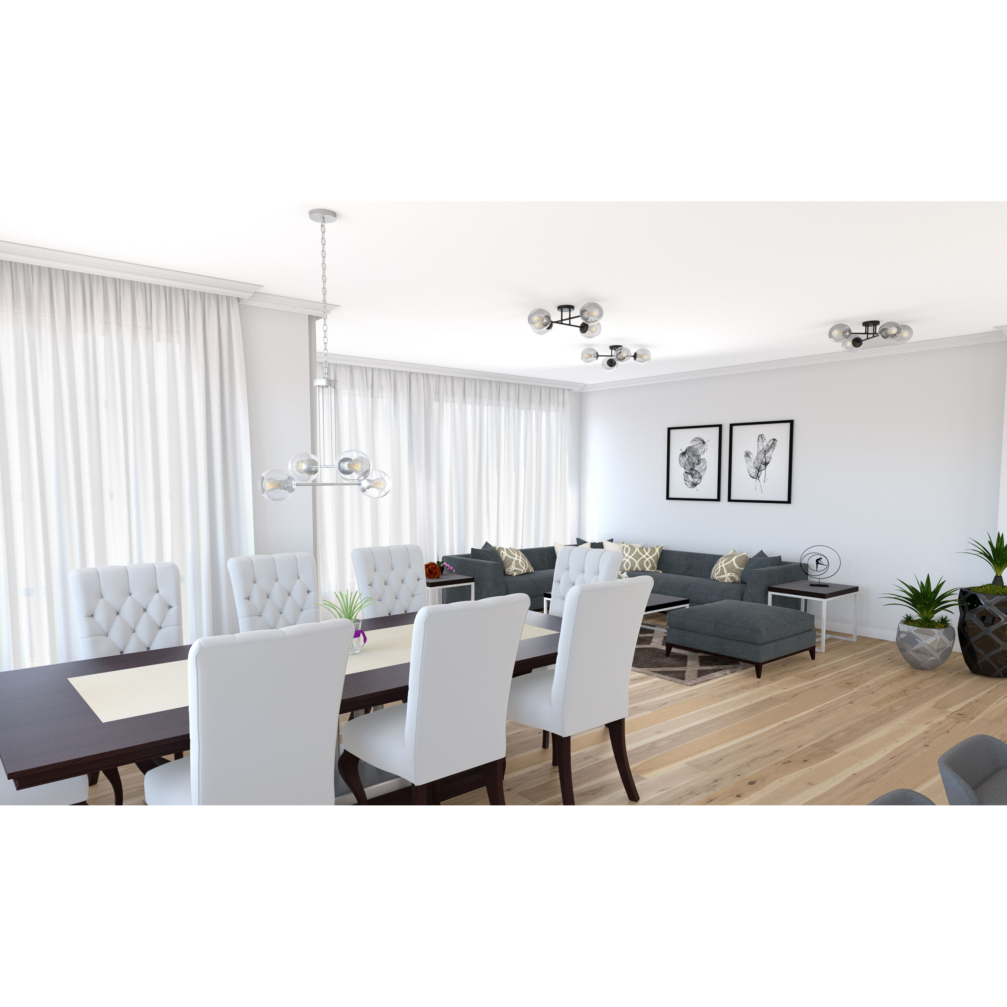 Jamie 4 Light 25.1 inch Satin Nickel Pendant Ceiling Light