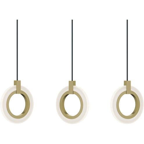 Halo Linear Pendant Ceiling Light in Light Antique Brass