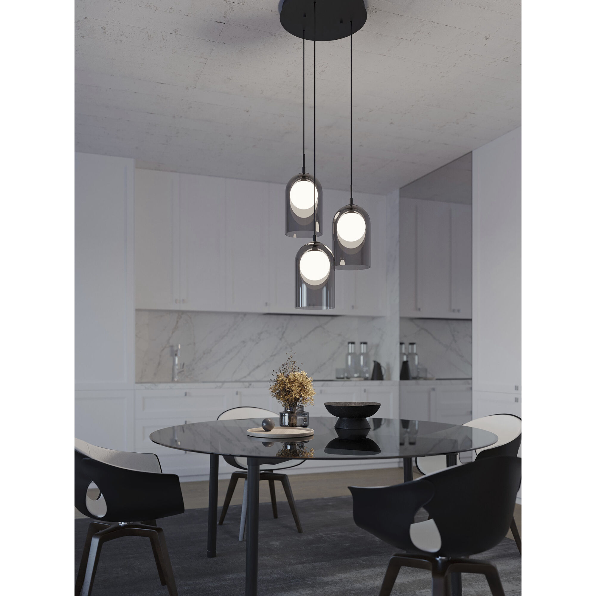 Kiran LED 24 inch Black Multi-light Pendant Ceiling Light