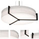 Apex LED 33.33 inch Satin Nickel Pendant Ceiling Light in Linen White and Espresso
