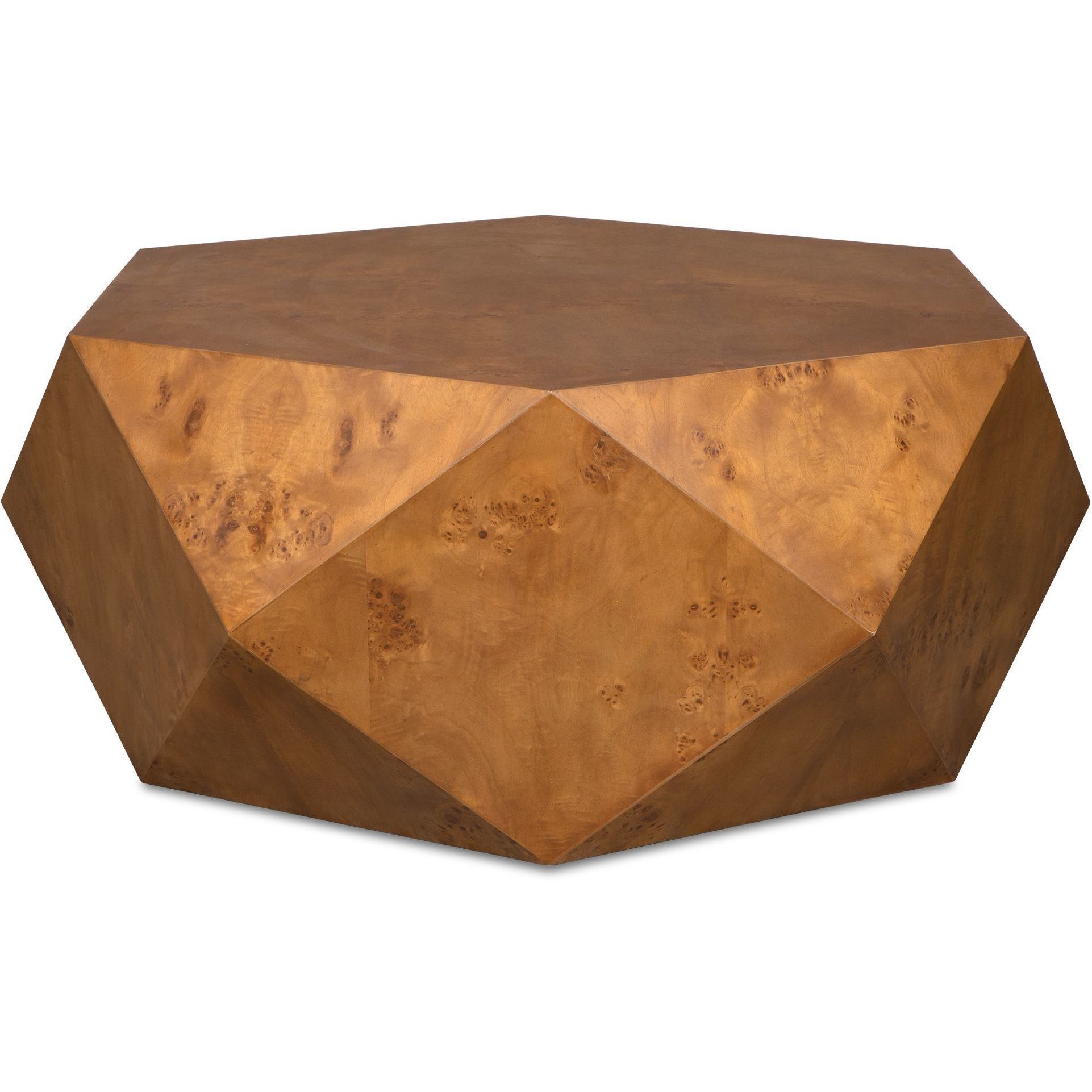 Hughes 40 X 16 inch Caramel-Toned Poplar Burl Veneer Coffee Table