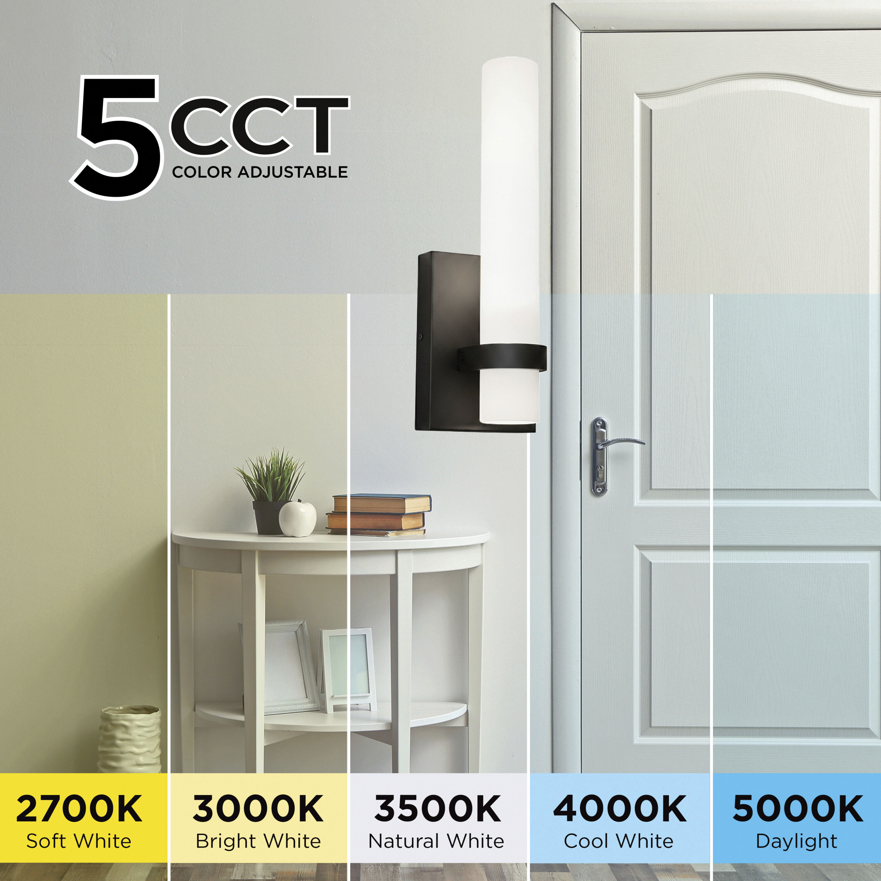 Miami LED 4.5 inch Black Sconce Wall Light