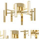 Indra 7 Light 16 inch Satin Brass Semi-Flush Mount Ceiling Light