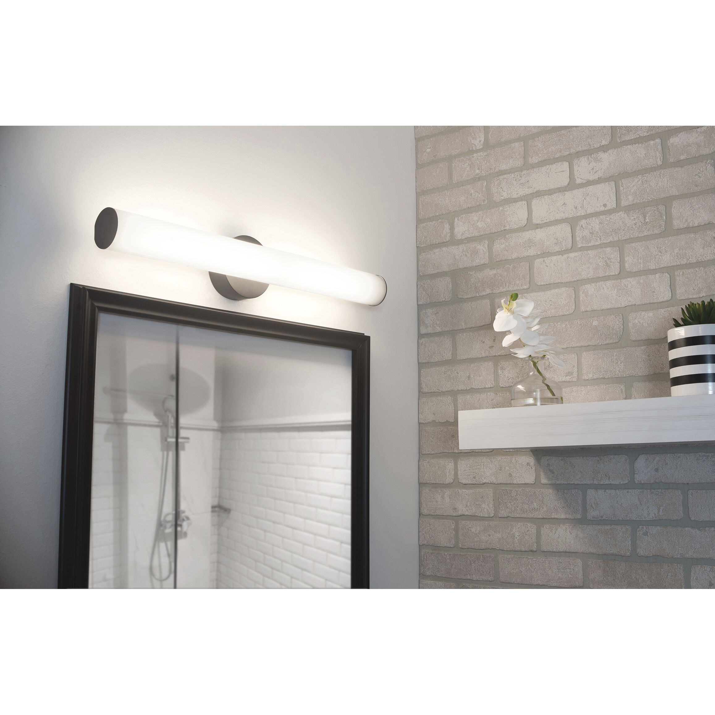 Leia LED 24.75 inch Black Vanity Wall Light in 24 in