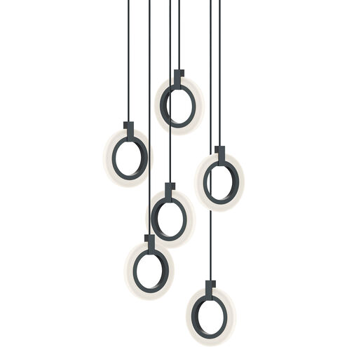 Halo LED 18 inch Black Multi-light Pendant Ceiling Light