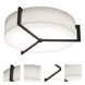 Apex 3 Light 17 inch Espresso Flush Mount Ceiling Light in Linen White