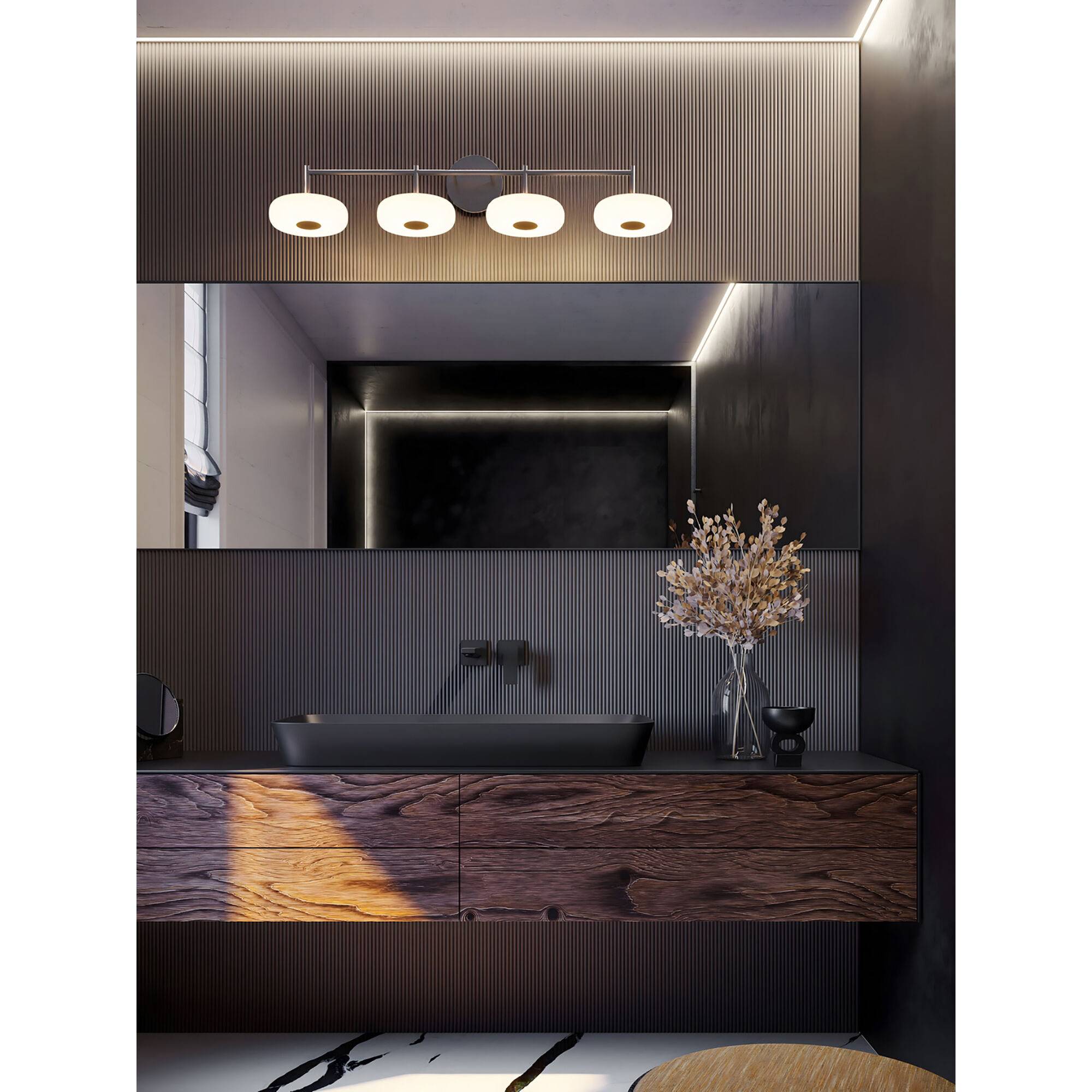 June LED 41 inch Satin Nickel Vanity Light Wall Light