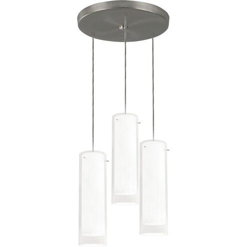 View 3 Light 16 inch Satin Nickel Multi Pendant Ceiling Light