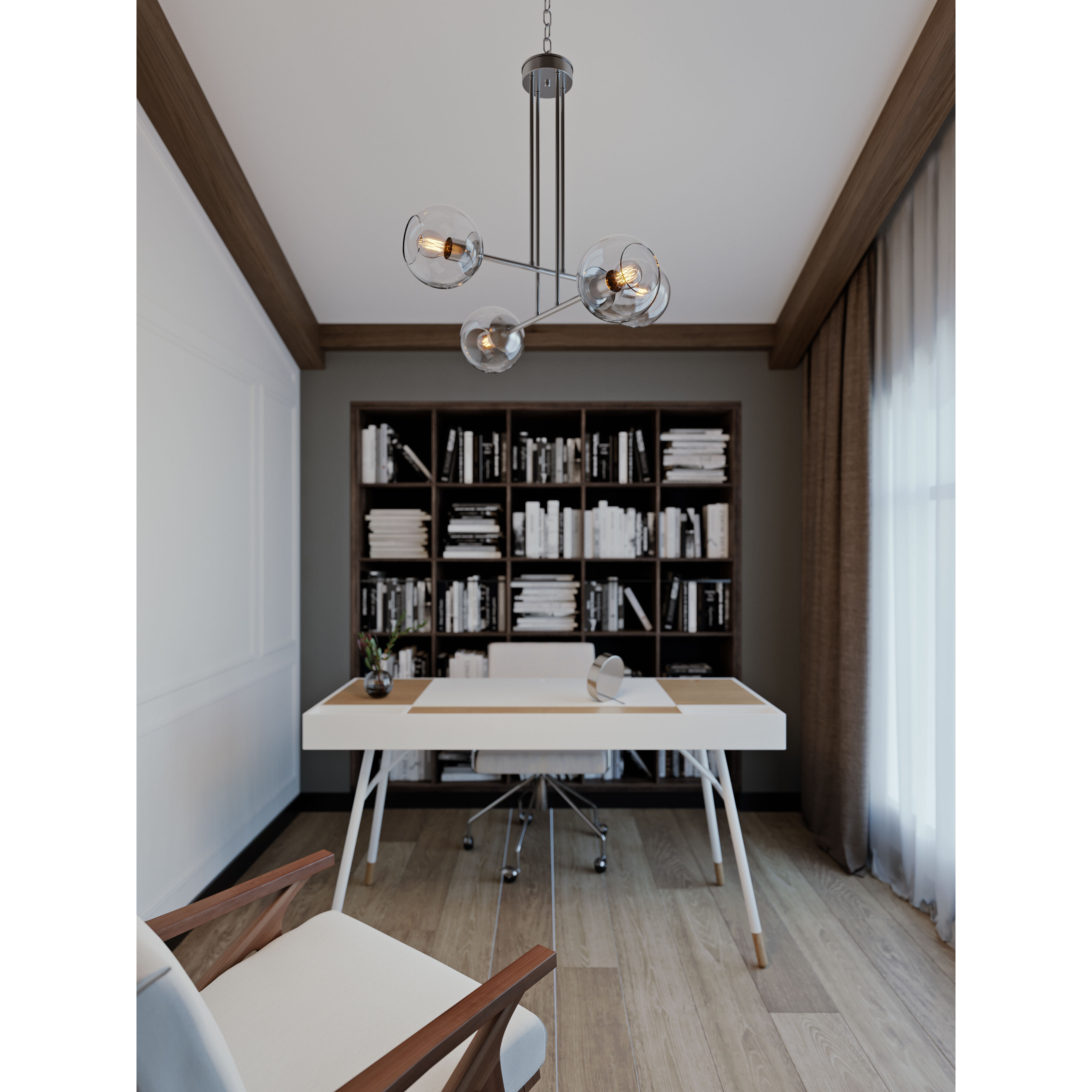 Jamie 4 Light 25.1 inch Satin Nickel Pendant Ceiling Light