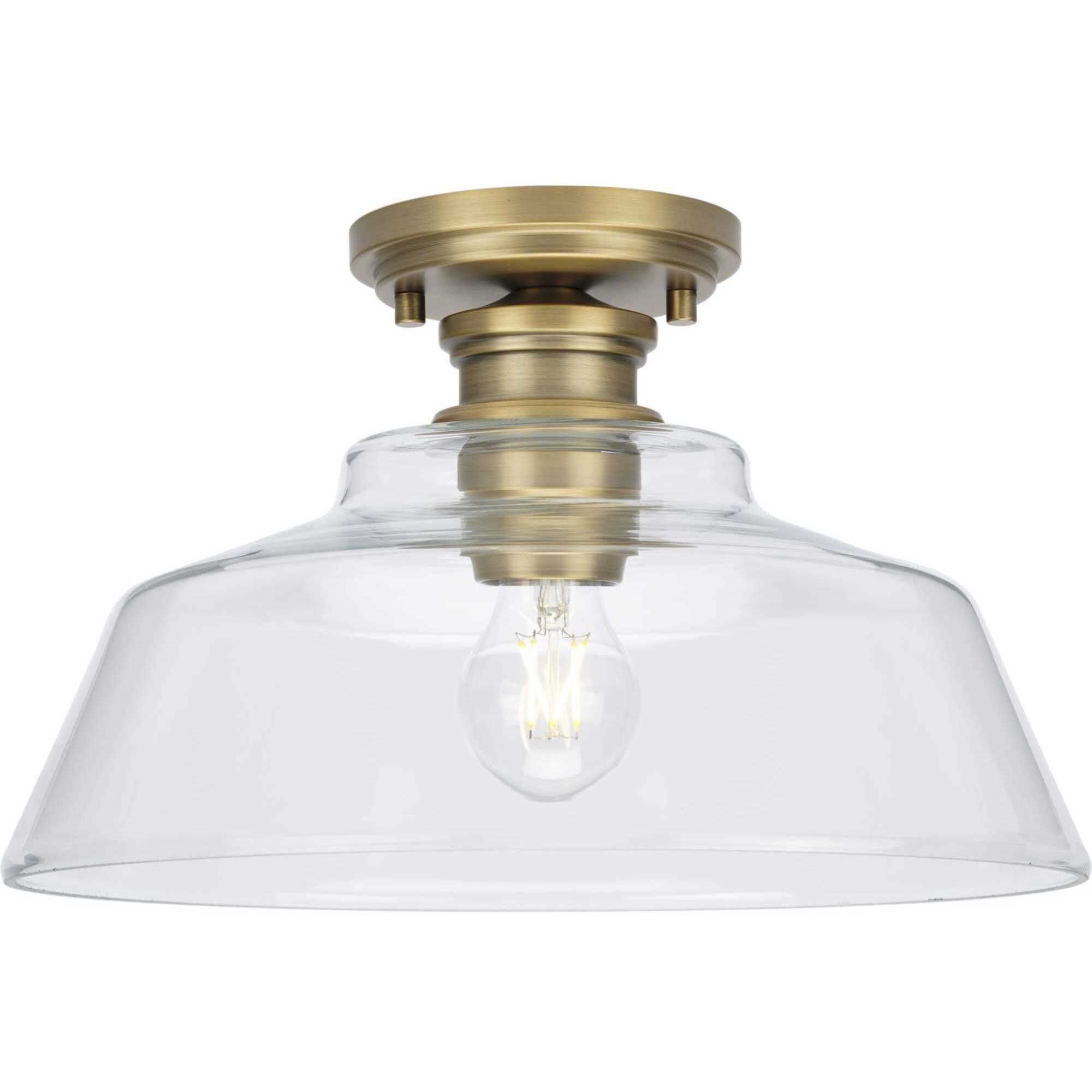 Singleton 1 Light 14.00 inch Semi-Flush Mount