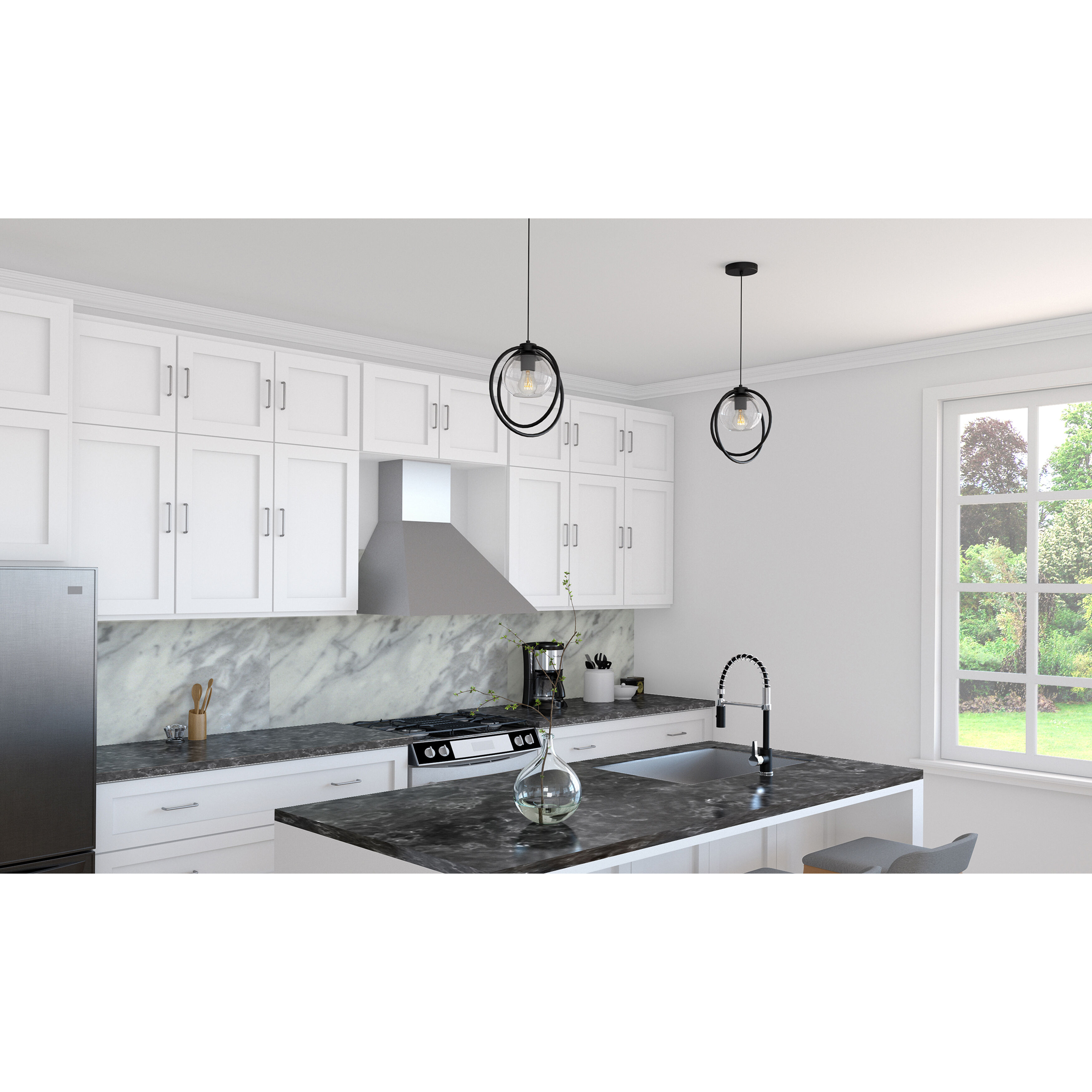 Jamie 1 Light 12.3 inch Black Pendant Ceiling Light